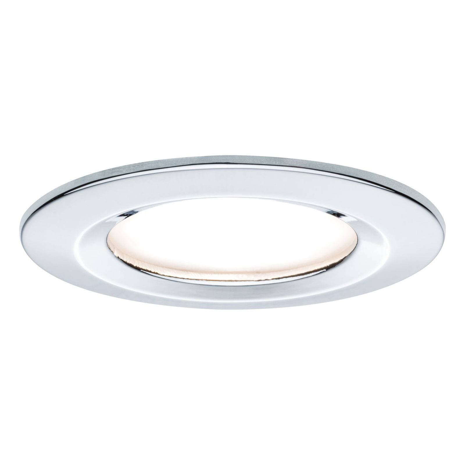 Paulmann Coin Slim round IP44 chrome set of 3, for Bathroom, aluminium, zinc, 6.8 W, energy efficiency: A+