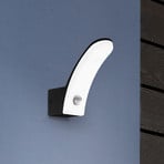 LED zunanja stenska svetilka Fiumicino s senzorjem