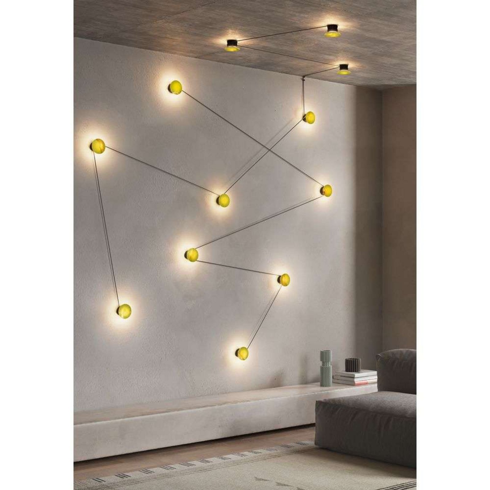 Azou 5 Wall Lamp Black Marble - KDLN