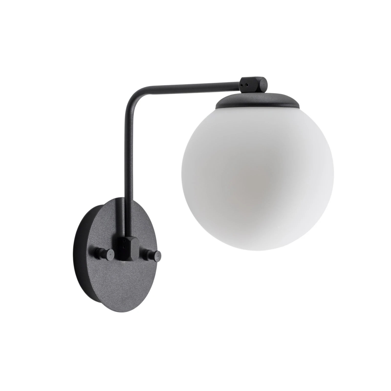 Sienas lampa Daisy, melna, stikls, augstums 22 cm, E27