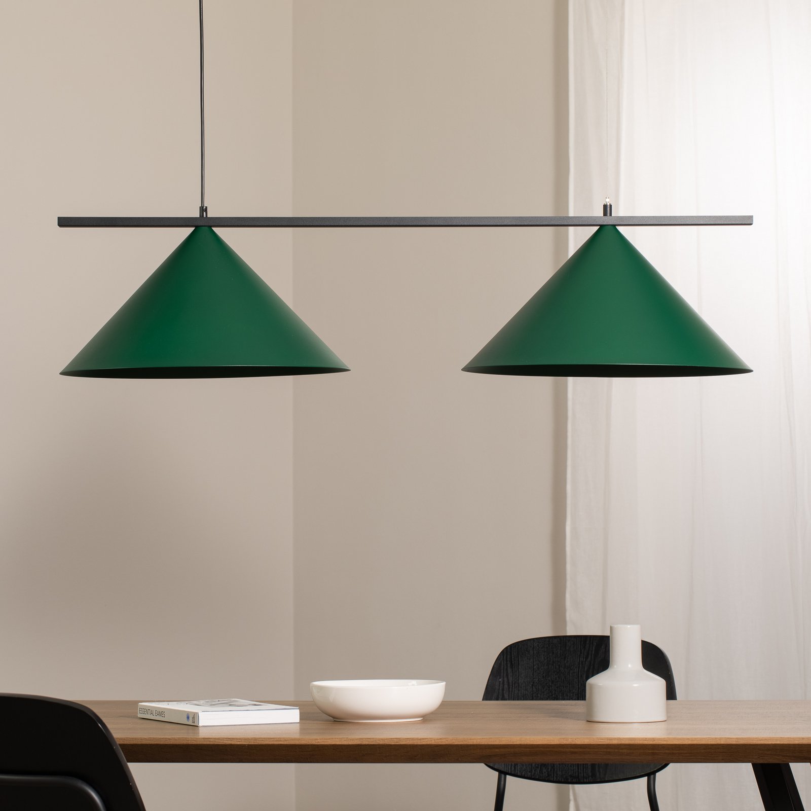 Lampada a sospensione Capital, verde, a 2 luci, Ø 46 cm, GX53