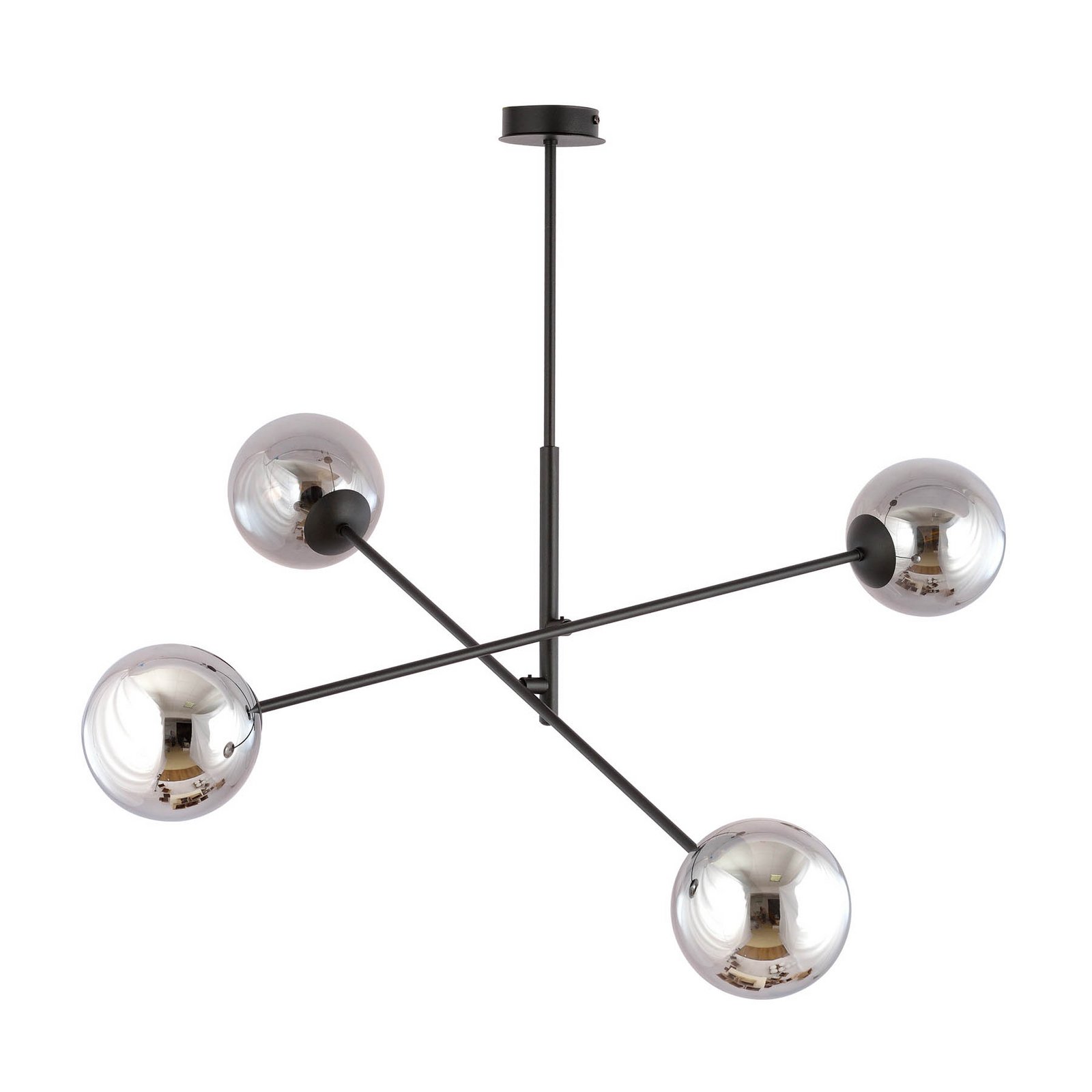 Lampa sufitowa Linear, czarna/grafitowa 4-pkt.