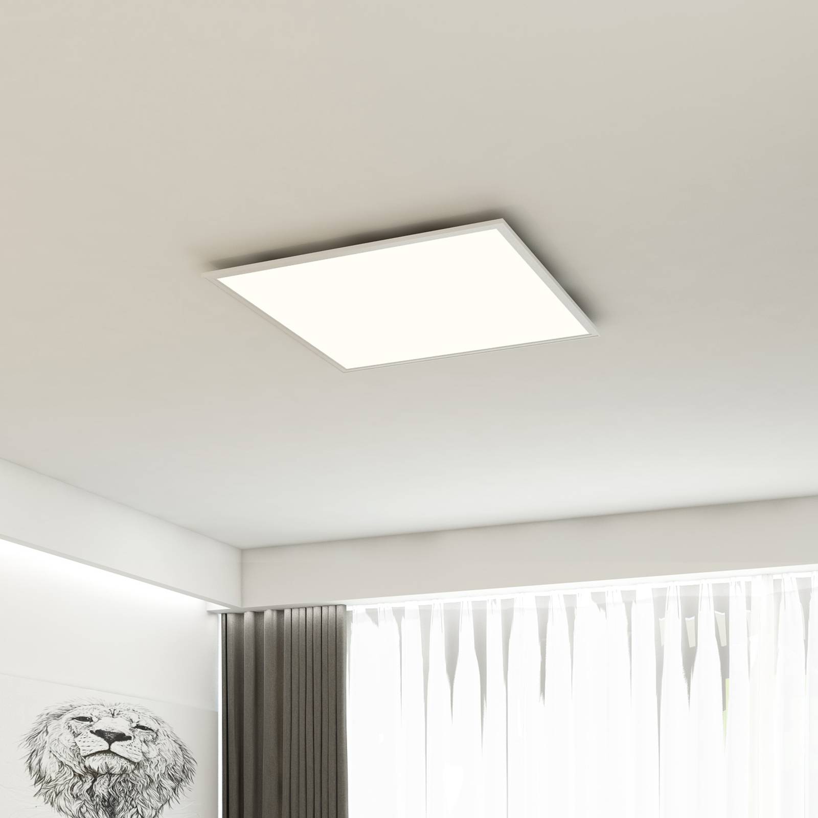 Briloner LED-panel Simple vit ultratunn 59,5 x 59,5 cm