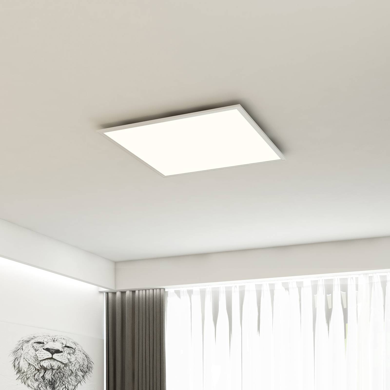 Briloner Panneau LED Simple blanc ultra plat 59,5x59,5 cm