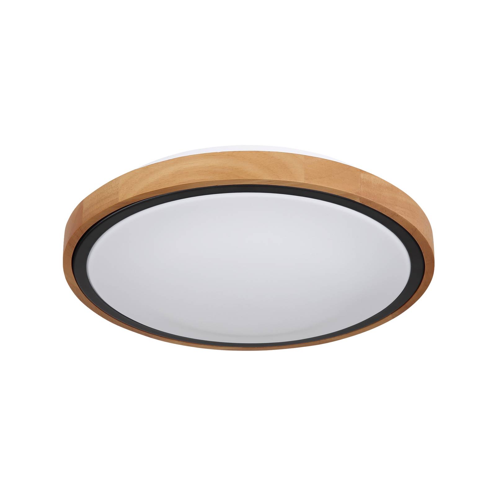 LED-Deckenleuchte Bruno mit Holzrahmen CCT Ø 30 cm