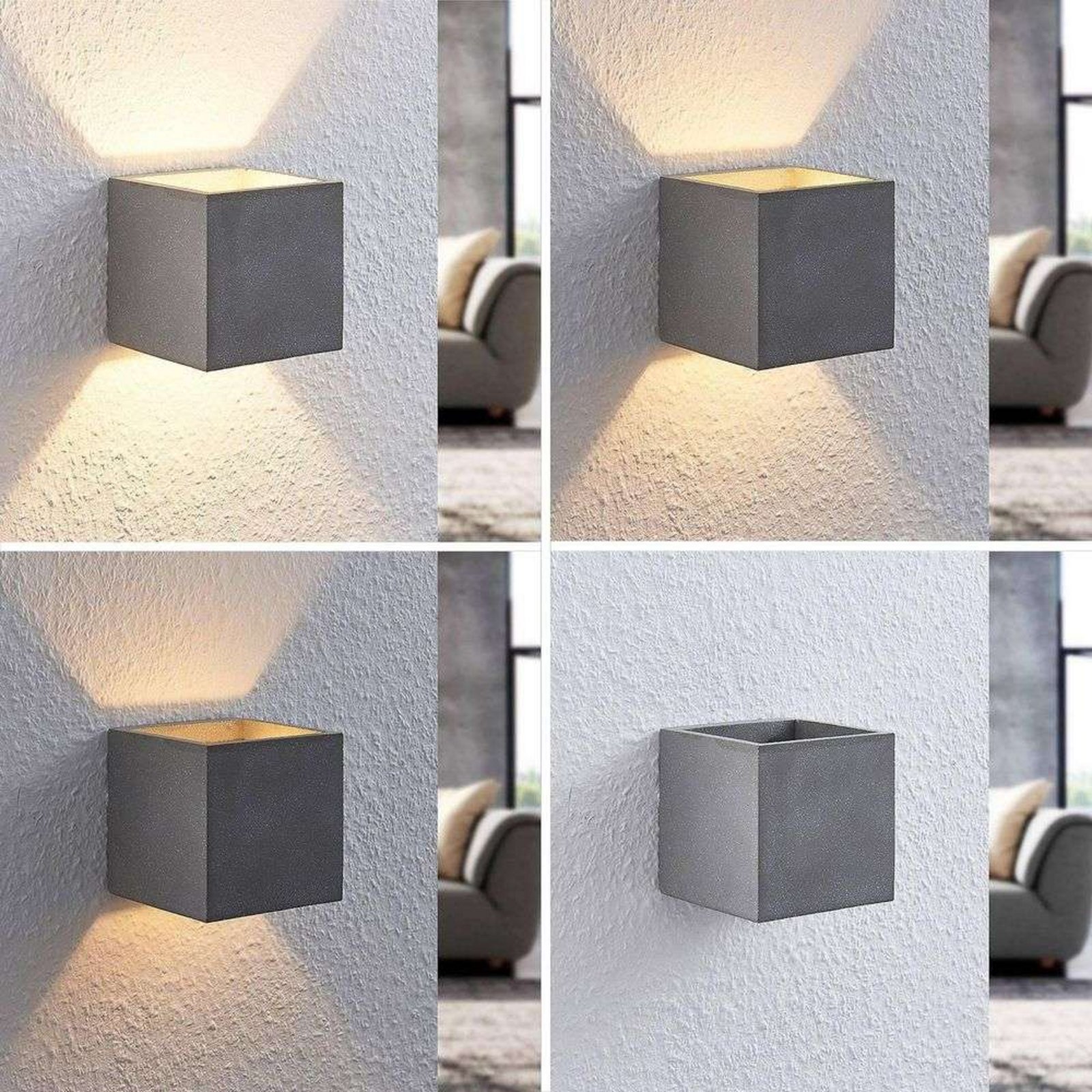 Nellie LED Aplique de Pared L11,5 Concrete - Lindby