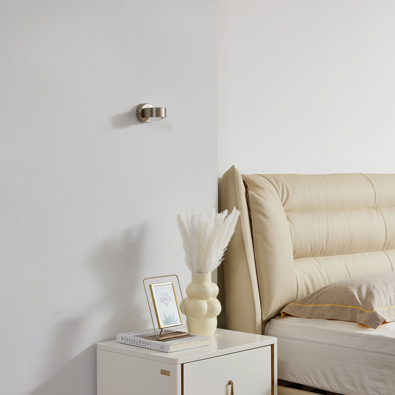 Lindby Aplică de perete Jyla, nichel, soclu în partea inferioară