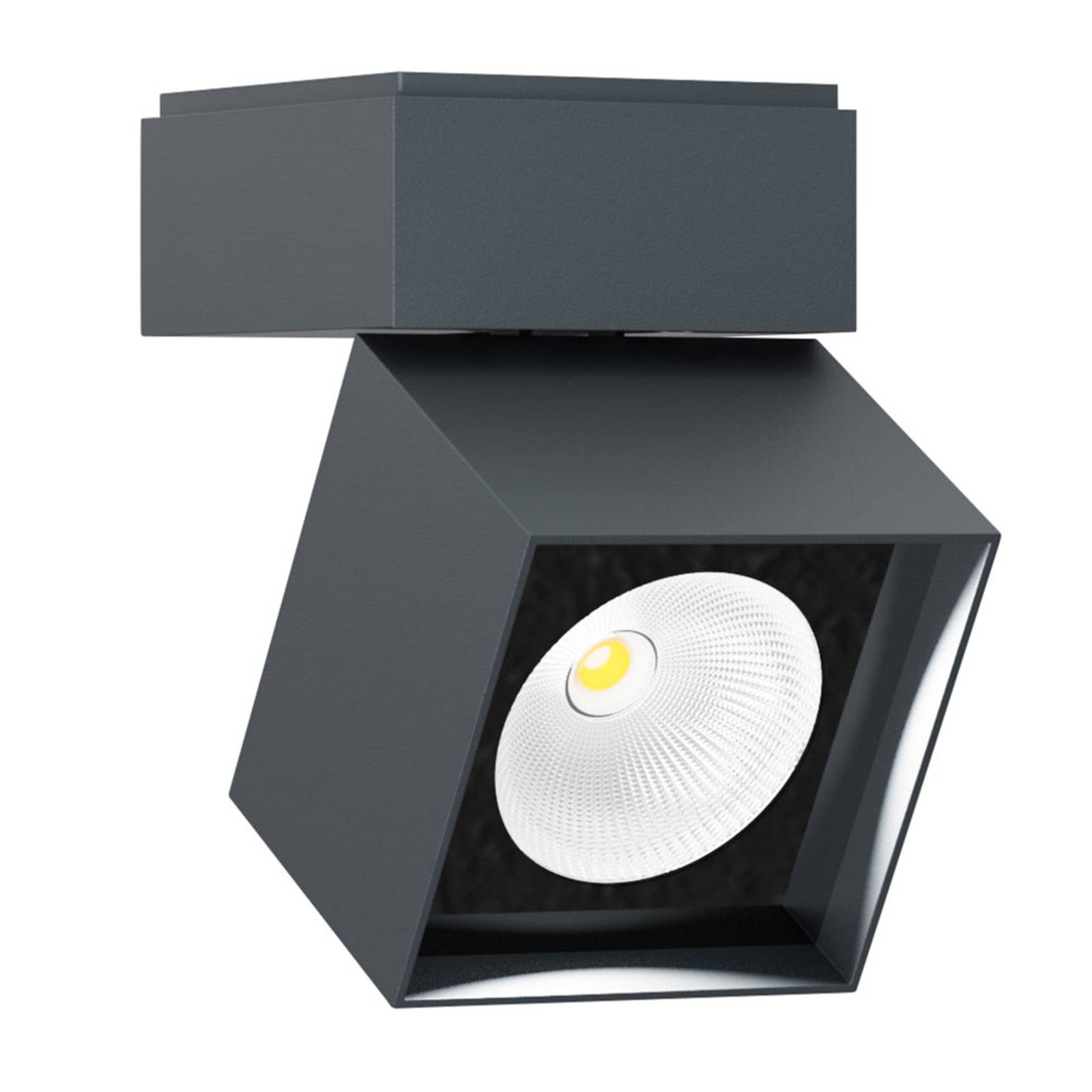 IP44.de pro S LED outdoor downlight angular, anthracite, cast aluminium, security glass, 15 W, L: 9.5 cm, W: 9.5 cm, H: 11.9 cm
