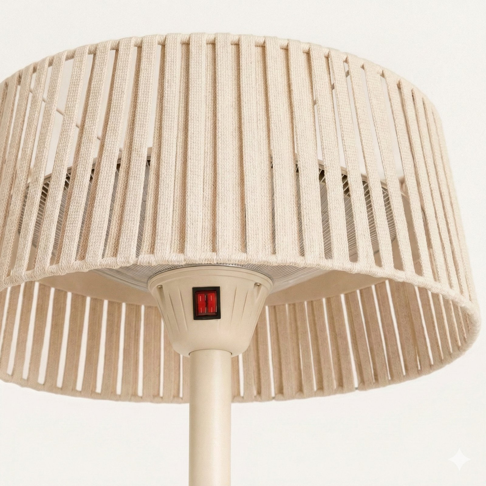 Lucande Calor infrared patio heater, beige, height 200 cm