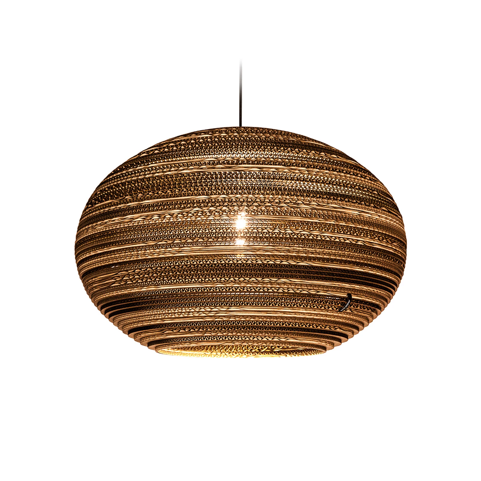 Think Paper hanglamp Lazy, Ø 64 cm, bruin, karton, E27