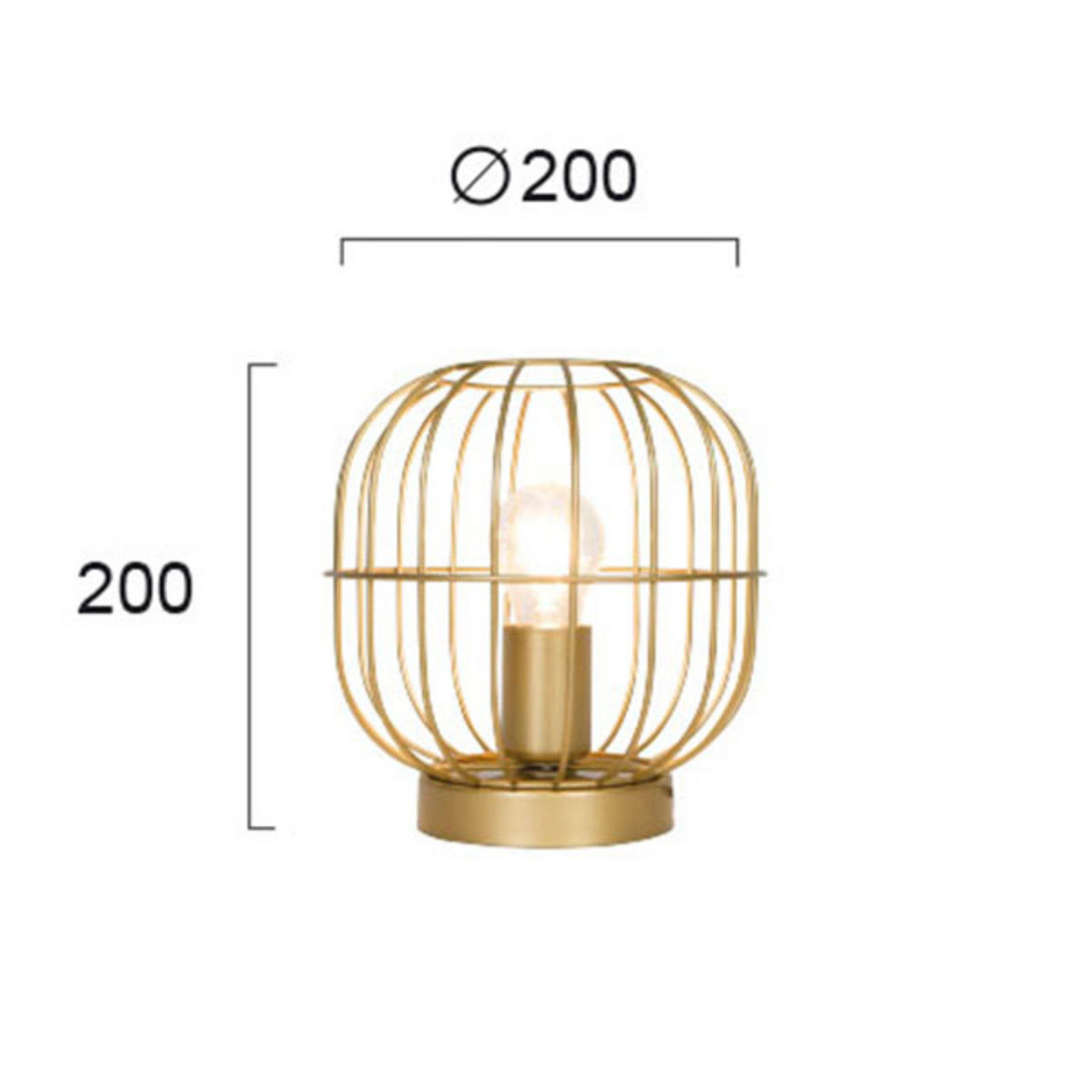 Lampă de masă Zenith formă de colivie auriu