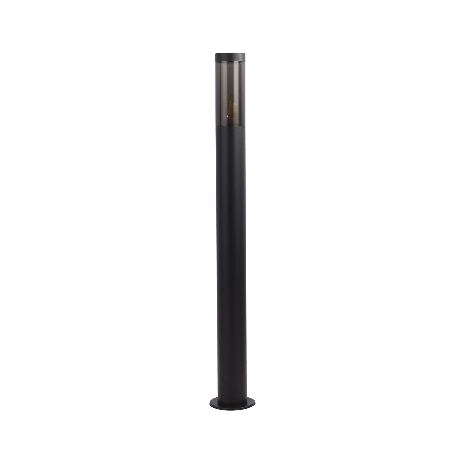 Borne lumineuse Batton, IP44, noir, hauteur 90 cm, métal