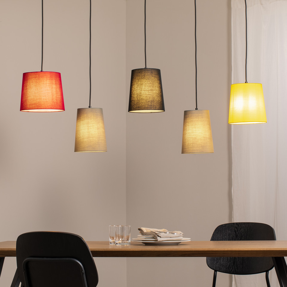 Lindby Amilia 5 pendellampa Multi, trä från Lindby