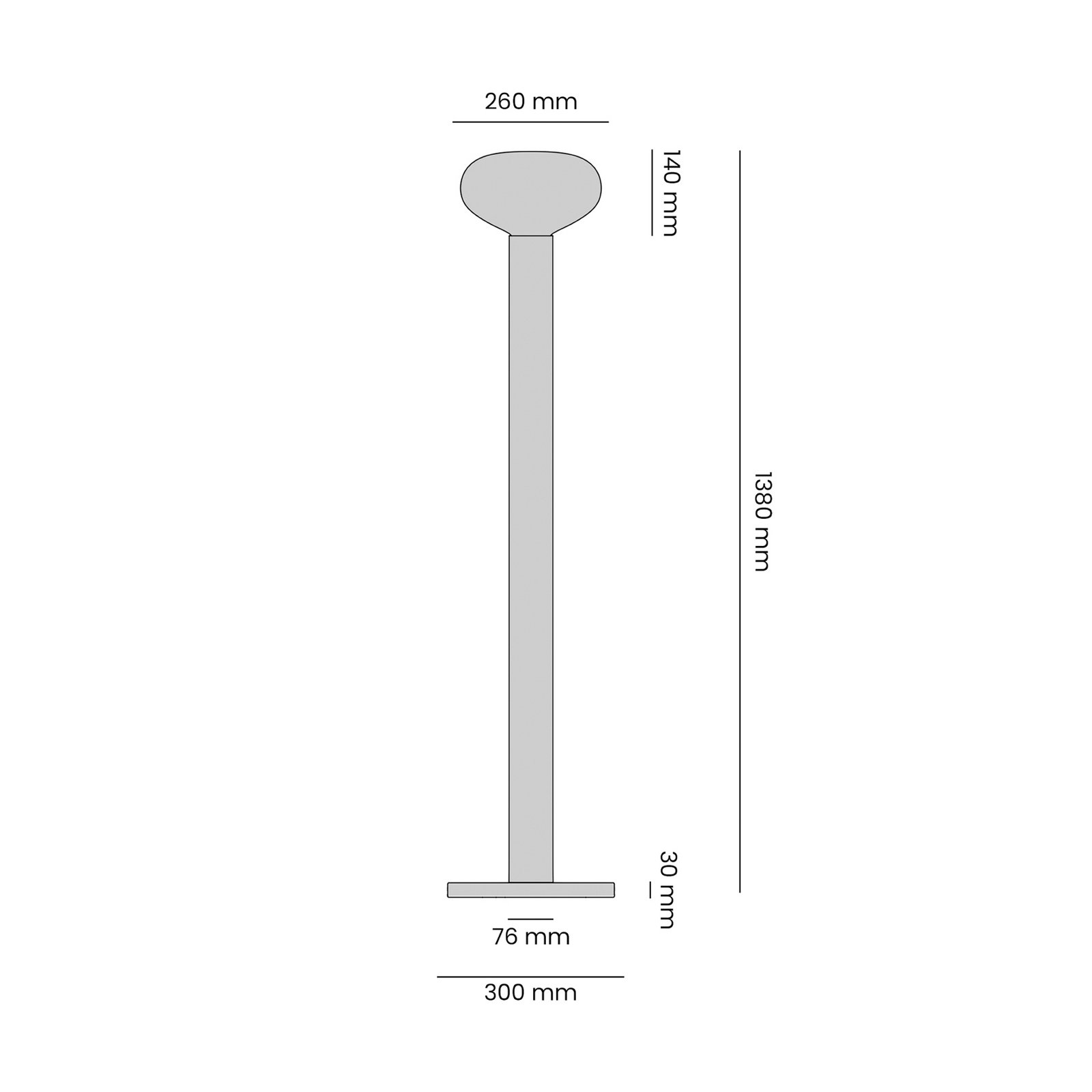 Candeeiro de pé Flo, verde, altura 138 cm, 1 lâmpada, vidro Candeeiro de pé Flo, verde, altura 138 cm, 1 lâmpada, vidro