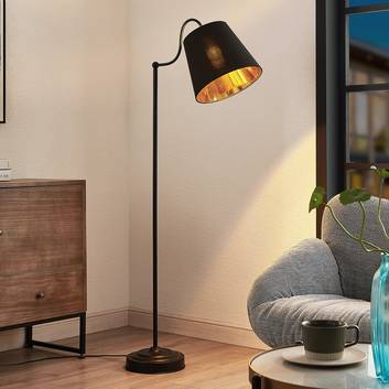 Lindby Christer lámpara de pie, negro, 150 cm