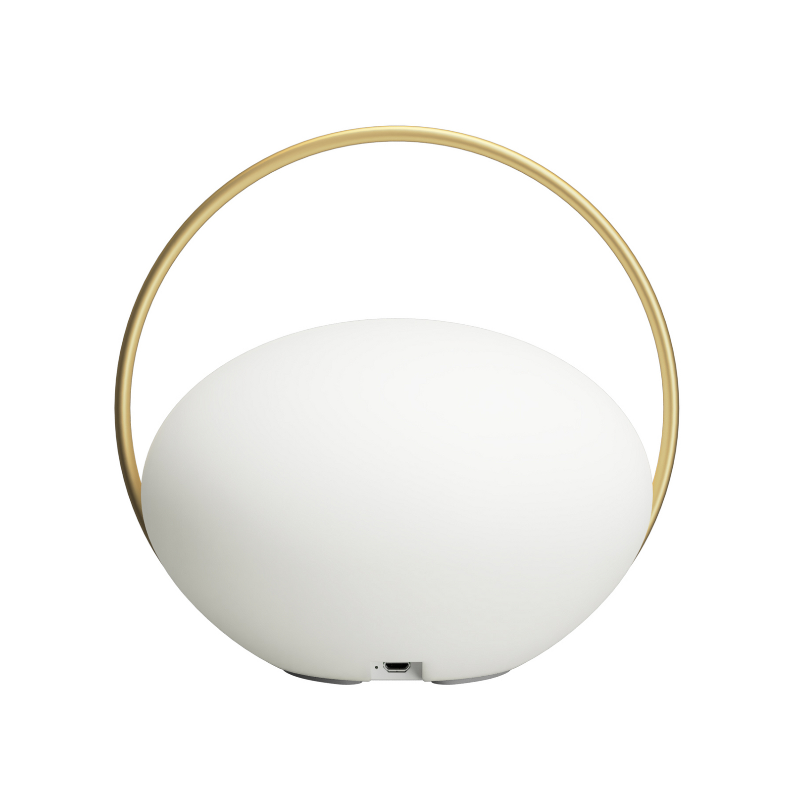 Orbit LED rechargeable table lamp, white/brass, IP44 CCT - UMAGE