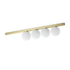 Ideal Lux laevalgusti Binomio messingvärviline 4flg metallist klaasist