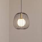 Hängeleuchte Bell S, Ø 24 cm, 1-flammig, schwarz/gold/weiß