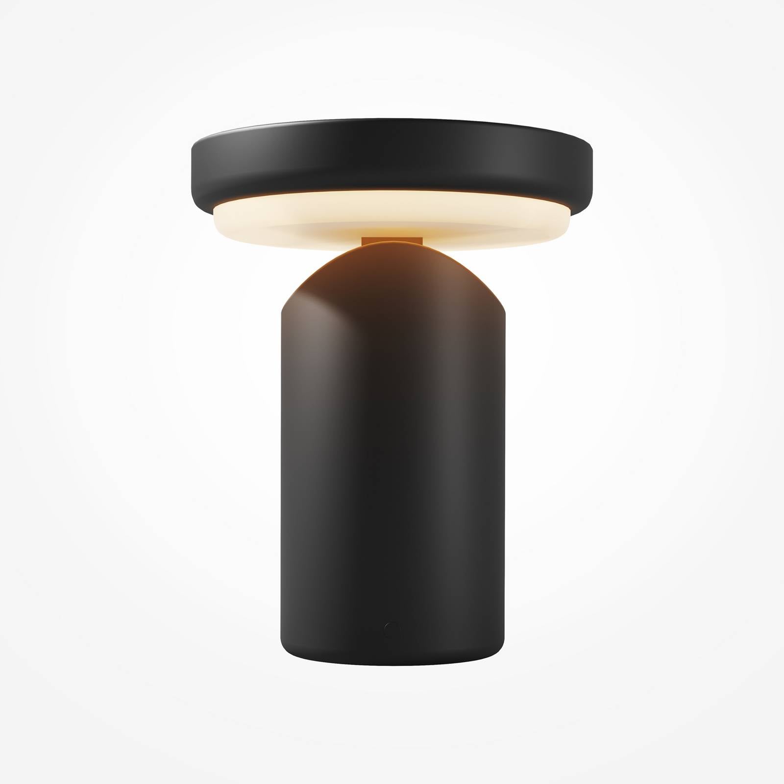 LED-Akku-Tischlampe Topo, schwarz, Höhe 20 cm, Metall Dimmer