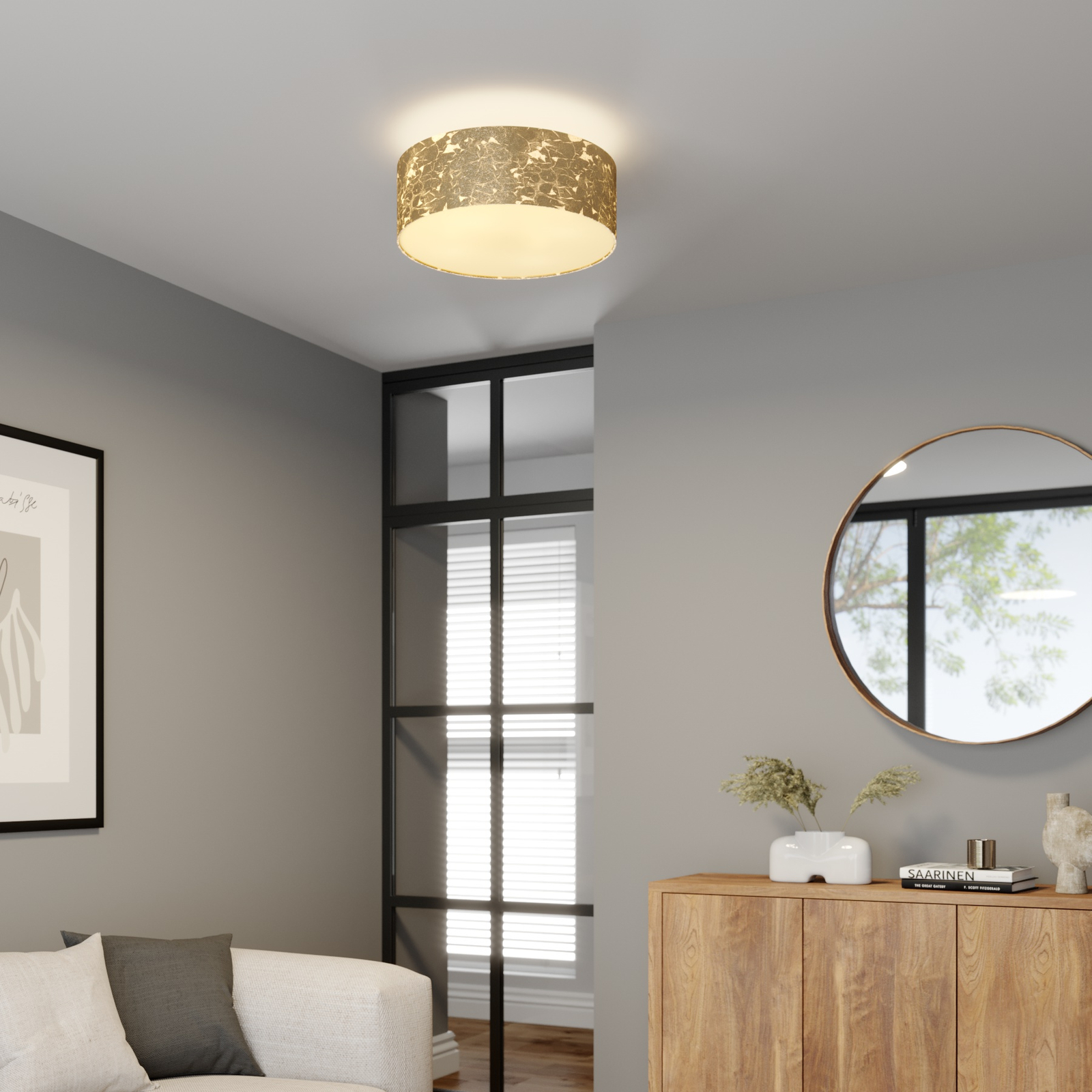 Rothfels Aura LED plafondlamp, 5-lamps, goud