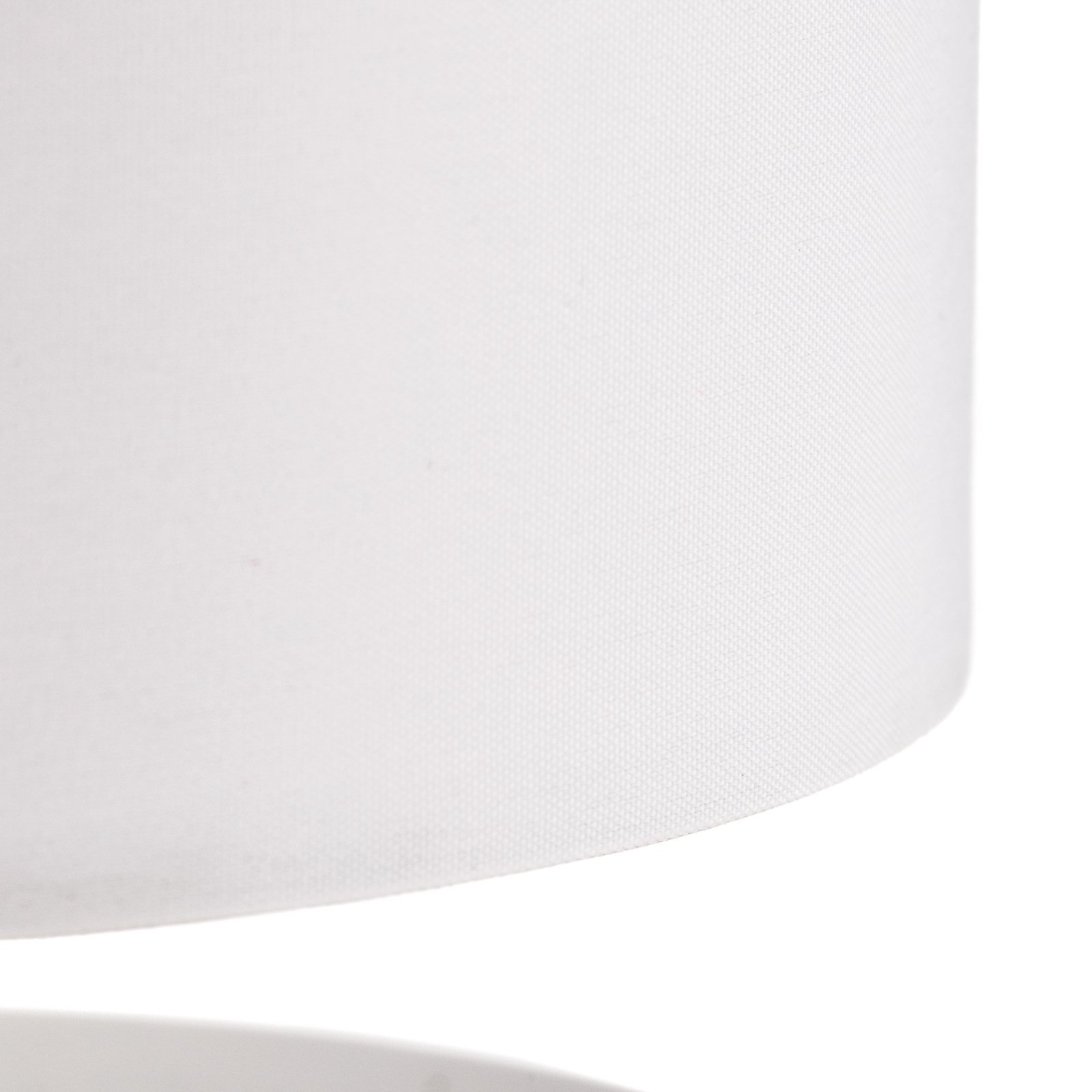 Lámpara de sobremesa Clarie en textil blanco
