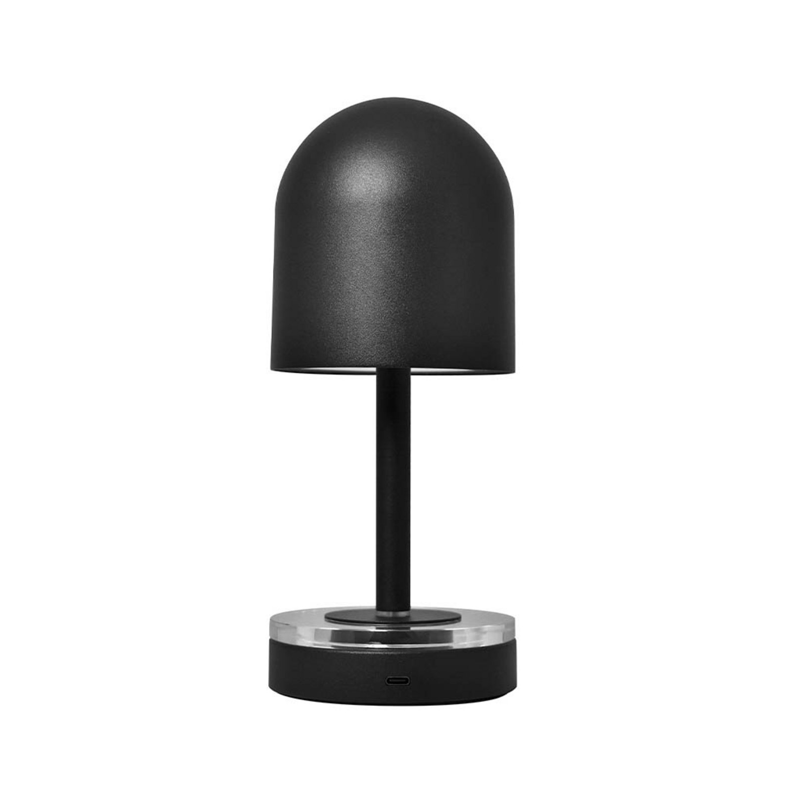 AYTM batterilampe Luceo, sort, metal, 24 cm, dæmpbar, IP44