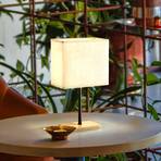 Lampe de table Kate abat-jour tissu, chêne naturel