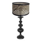 Lyons 3749ZW table lamp, black/natural wickerwork