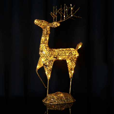 40 cm hög LED-Ren IP44 stående guld