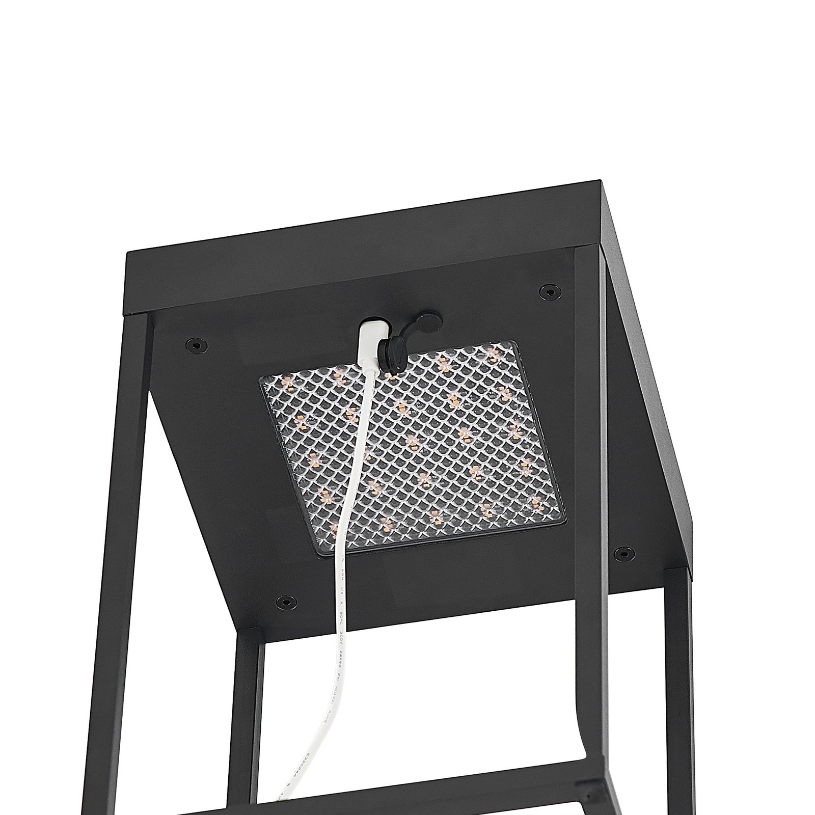 Lucande Lynzy lámpara LED solar, negro, 38,3 cm