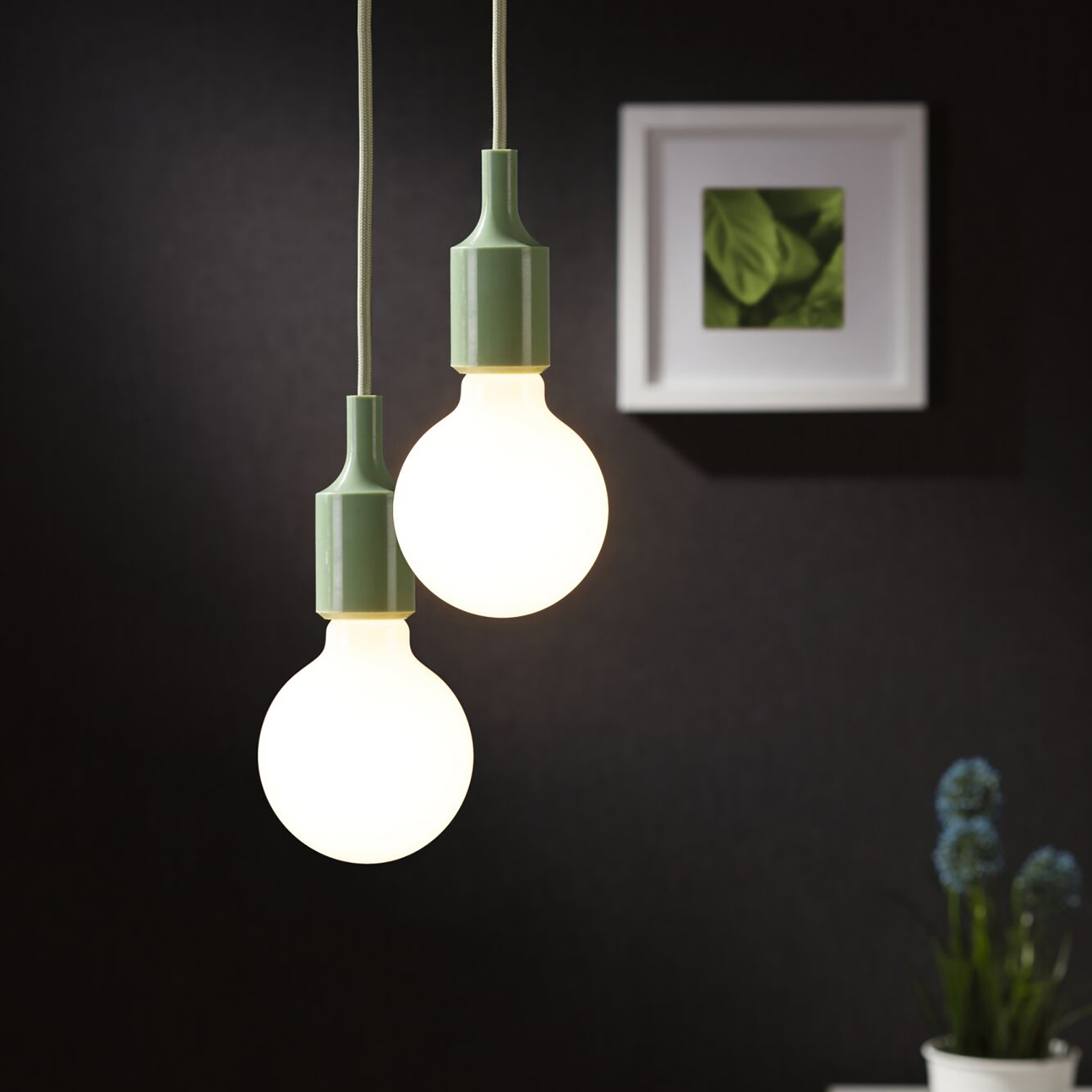 Paulmann Neordic Ketil hængelampe, lysegrøn/sort