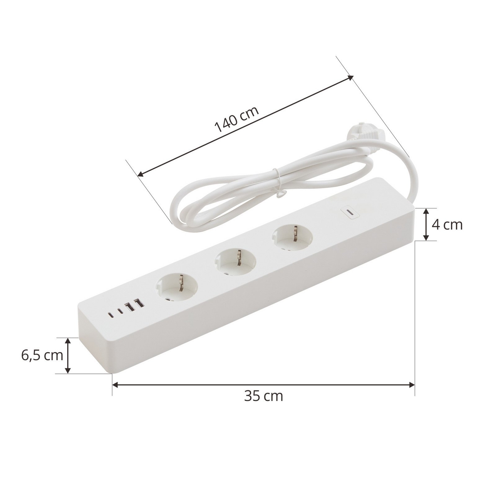 LUUMR Priză inteligentă Lykka EU USB WiFi Tuya - alb - Plastic