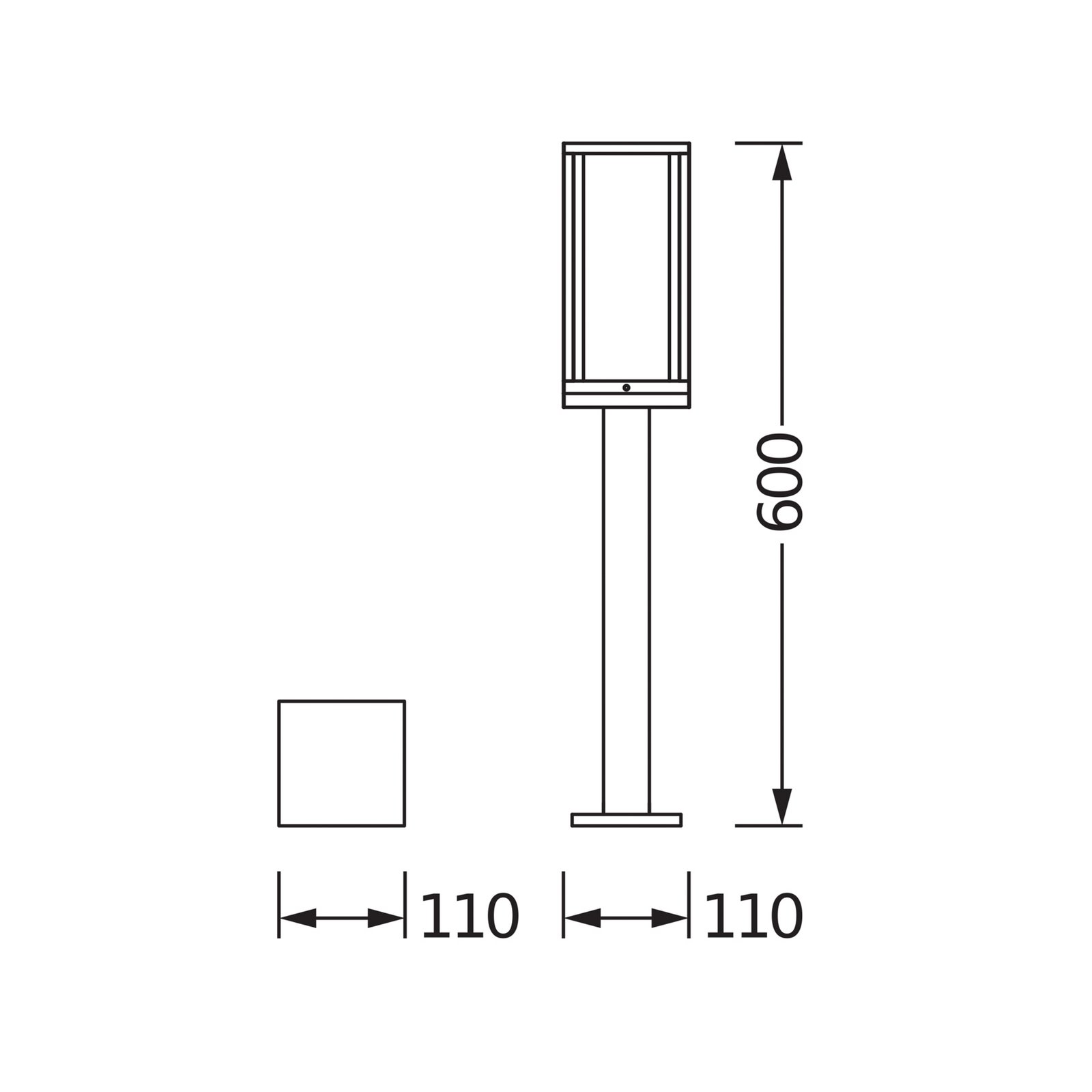 OSRAM Wegelampe ENDURA CLASSIC FRAME, dunkelgrau, 60 cm IP44