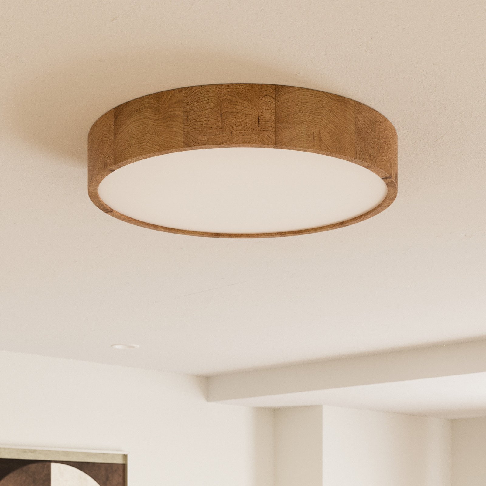 Envostar plafonieră Kerio Ø 47 cm lemn de stejar natural - Camera de zi / sufragerie - Modern - stejar natural satinat
