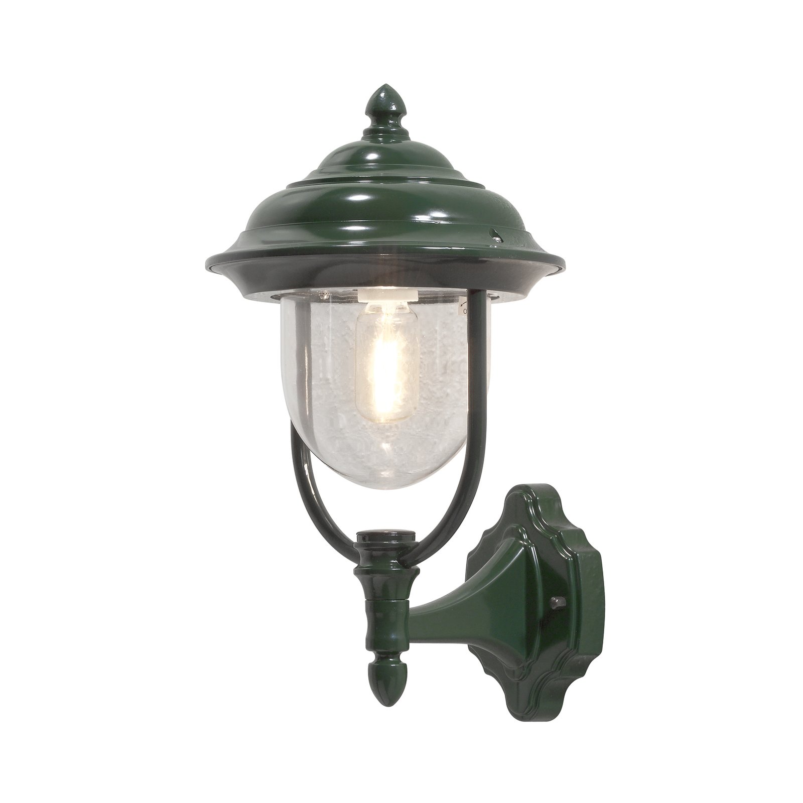 Parma outdoor wall light, standing lantern, green