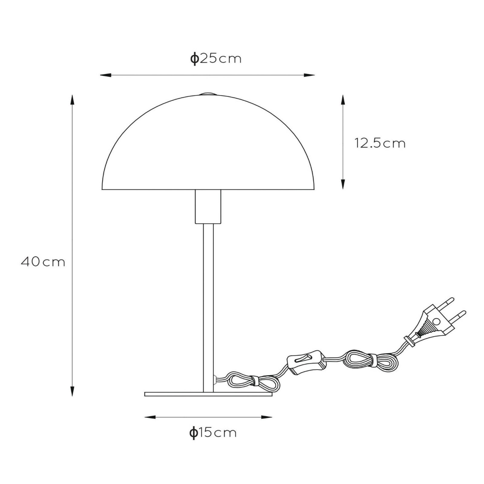 Siemon bordlampe i stål, Ø 25 cm, okergult