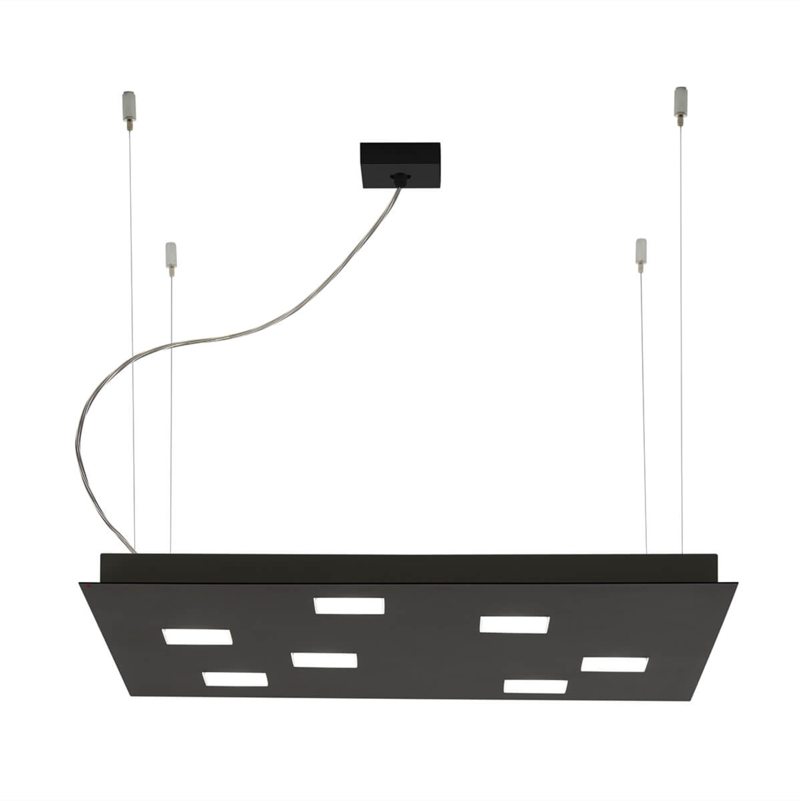 Hoekige LED hanglamp Quarter, zwart