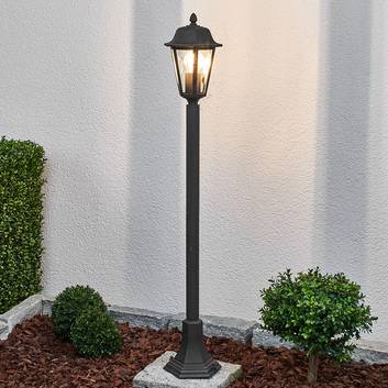 Wegelampe Nane Laterne Kunststoff Glas Schwarz Lampenwelt Garten Pollerleuchte 