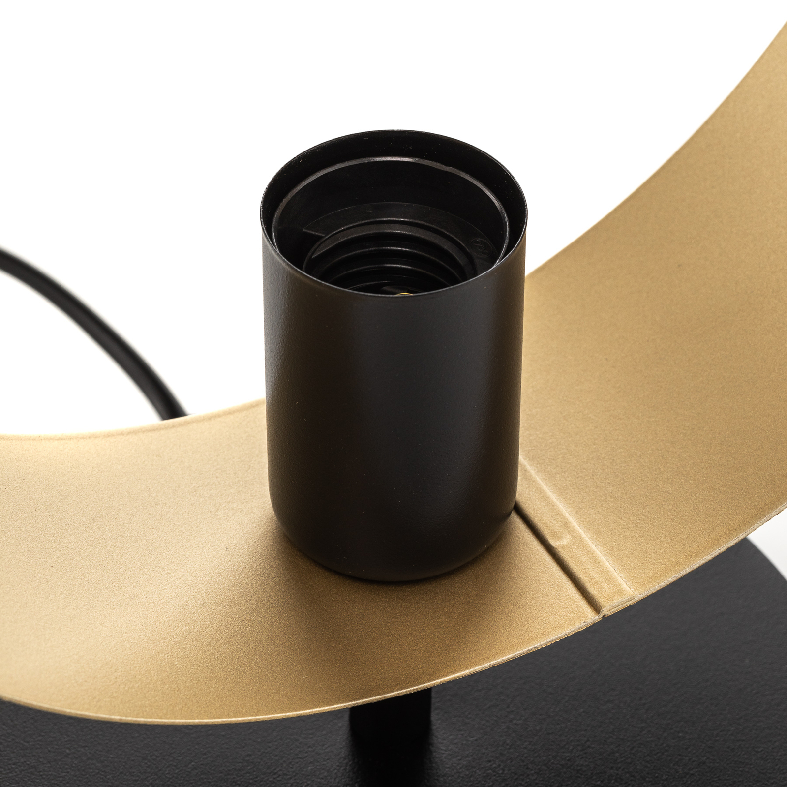 Tafellamp Hula in ringdesign, zwart/goud