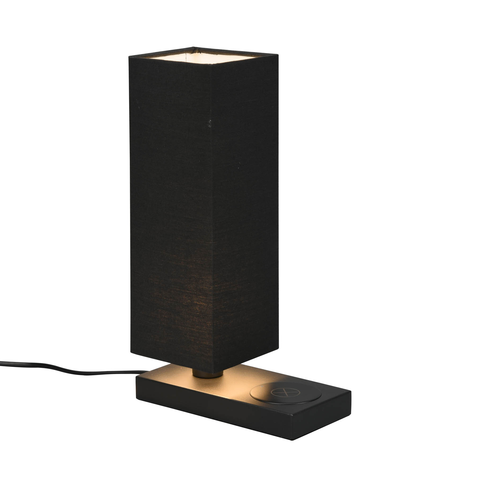 Haley table lamp with a charging station, black