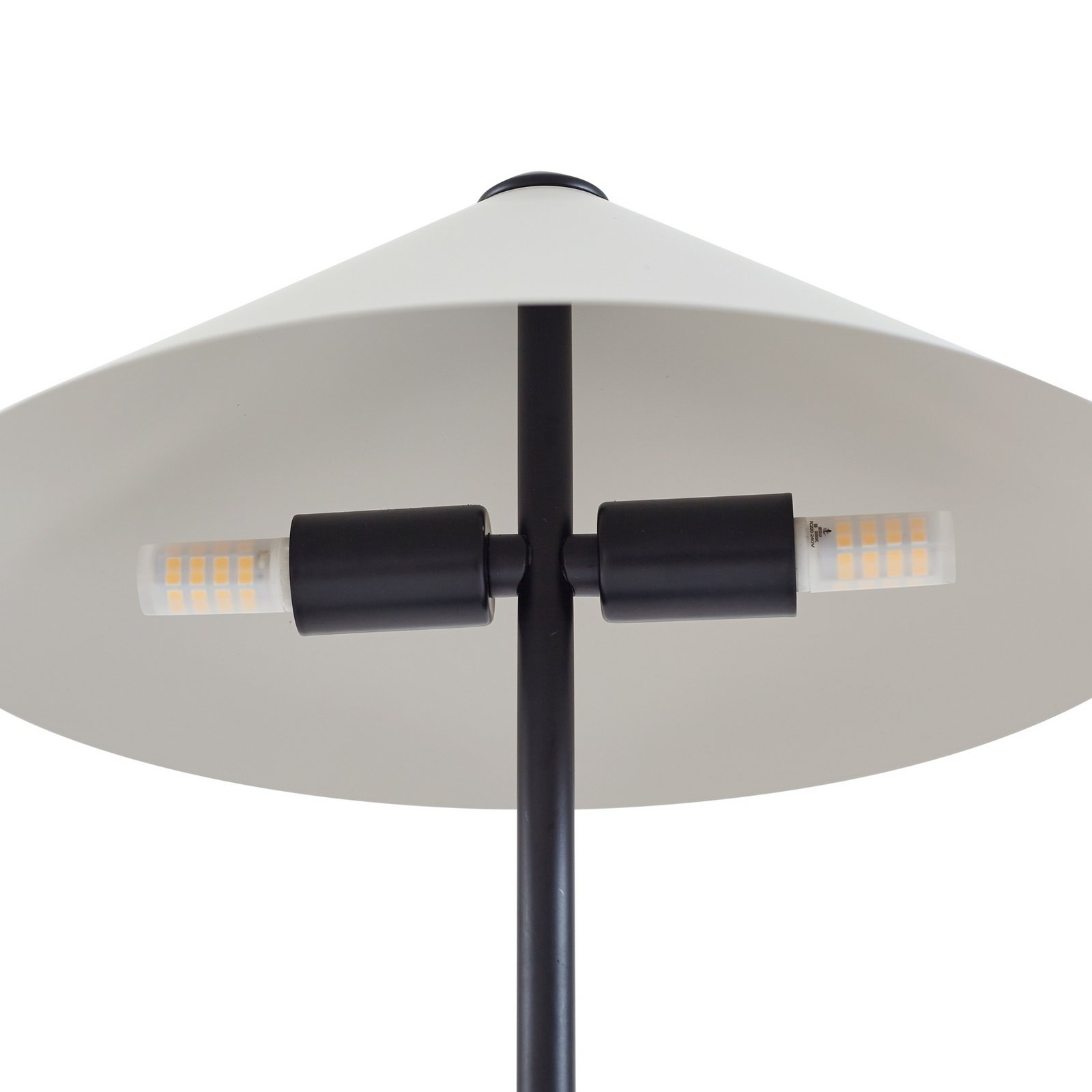 Norvik table lamp, black/grey, height 35 cm, metal - Lindby