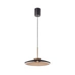 Suspension LED E-Moon, bronze et verre ambré (foncé), Ø 50 cm - PURE