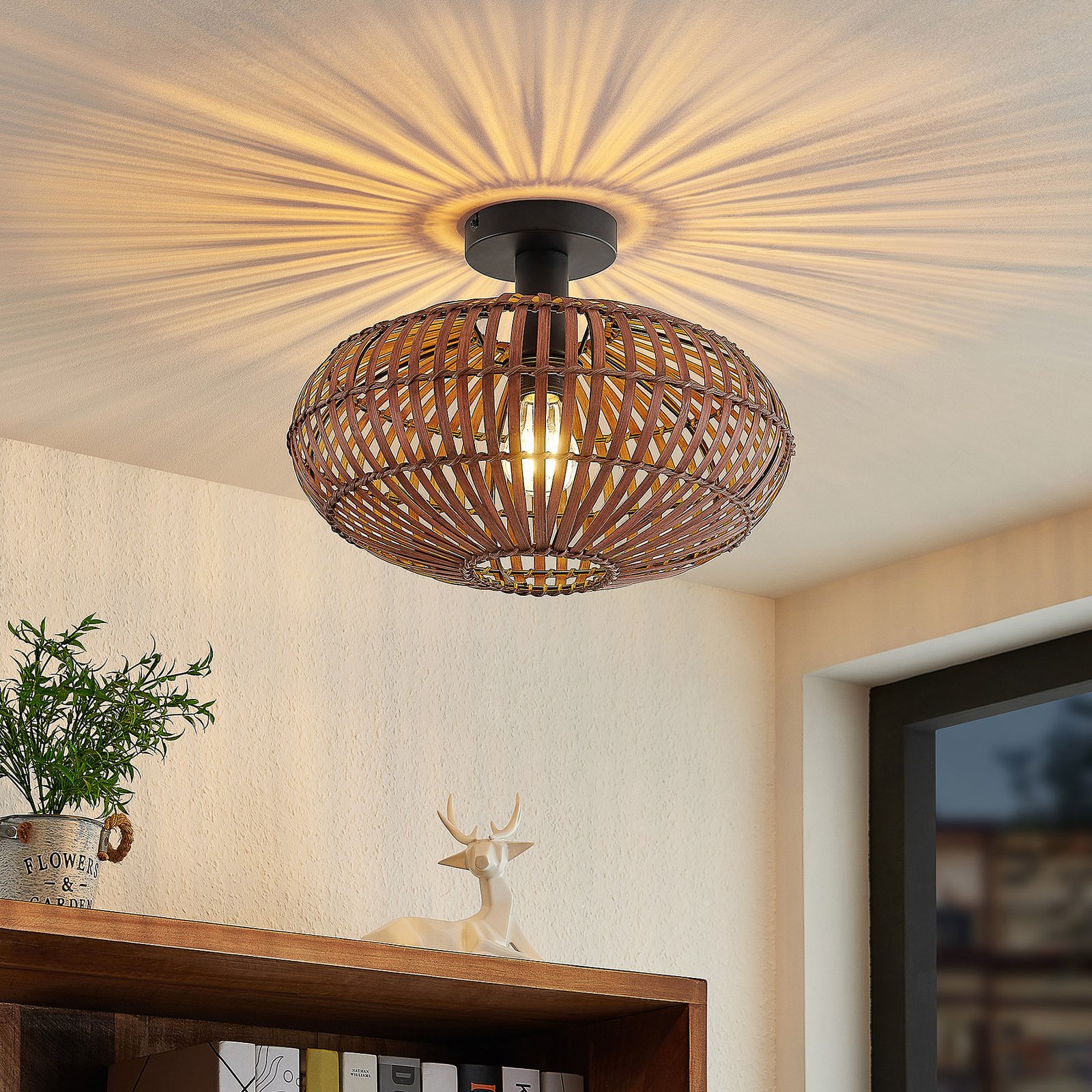 Majeora Plafondlamp Dark Wood - Lindby