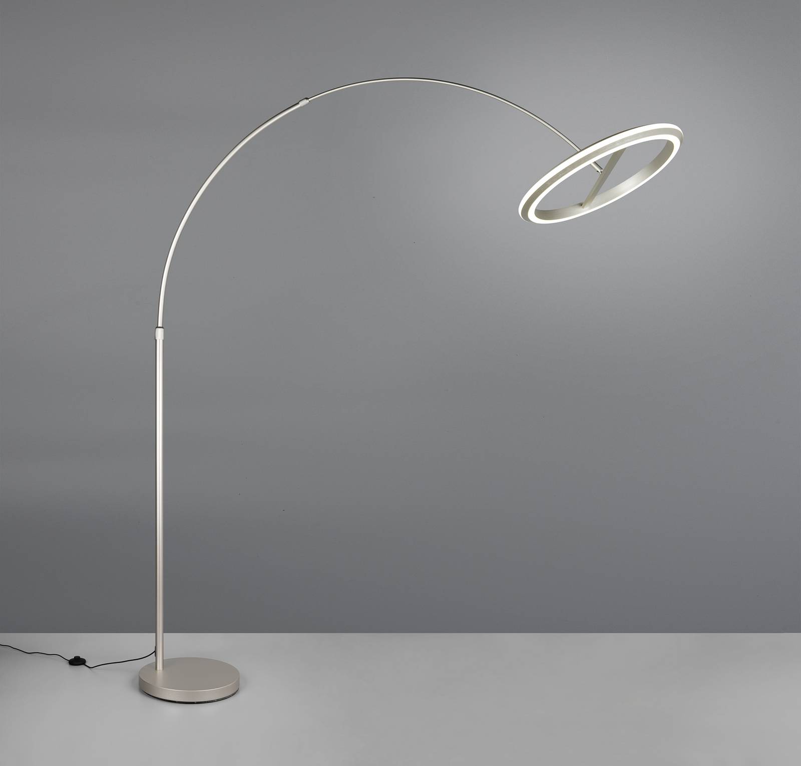 Trio Lighting LED vloerlamp Amador, nikkelkleurig, hoogte 205 cm Metaal