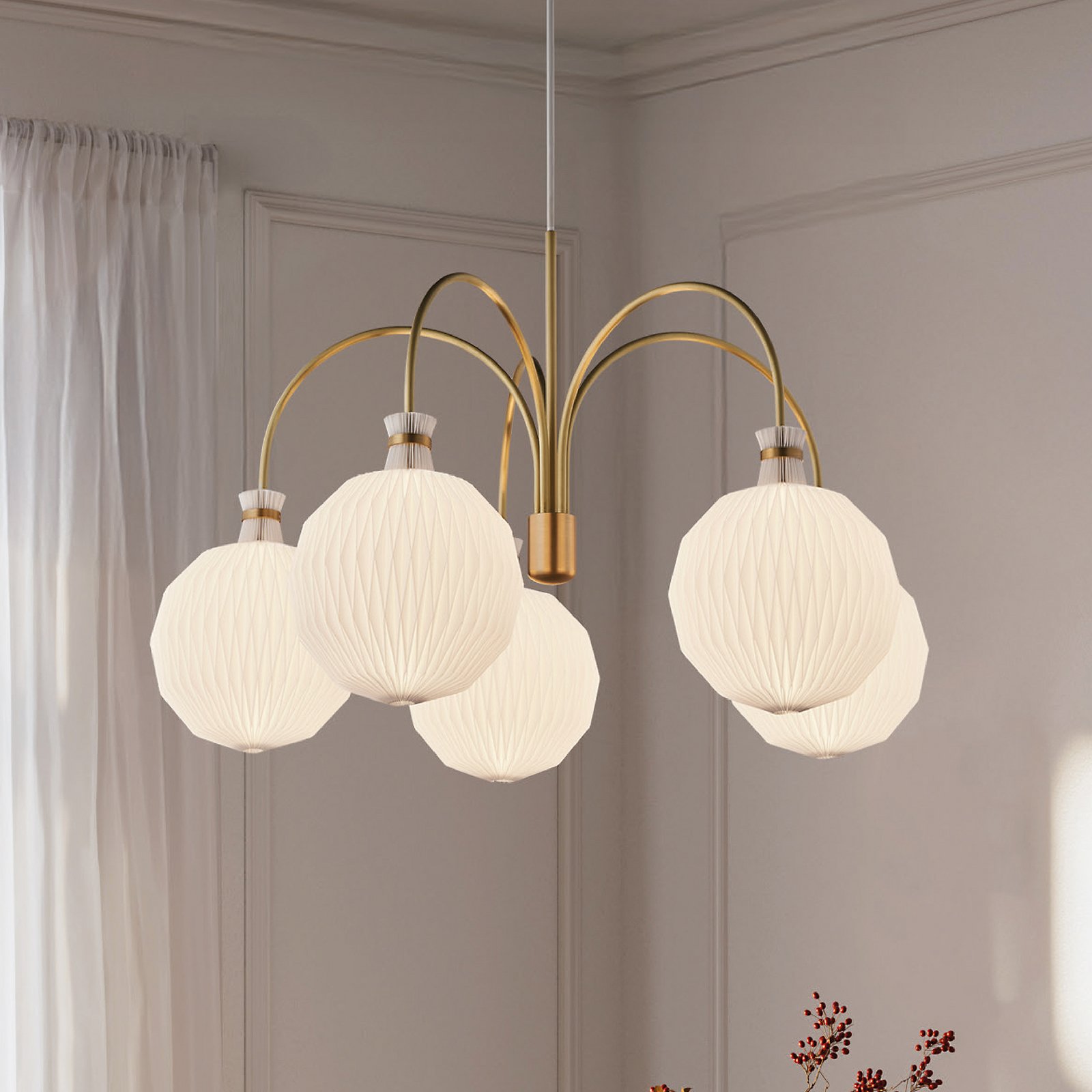 LE KLINT Kronleuchter Kaare Klint Legacy 101, weiß, 5-flg.