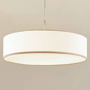 Lámpara LED suspendida Sebatin de tela color crema