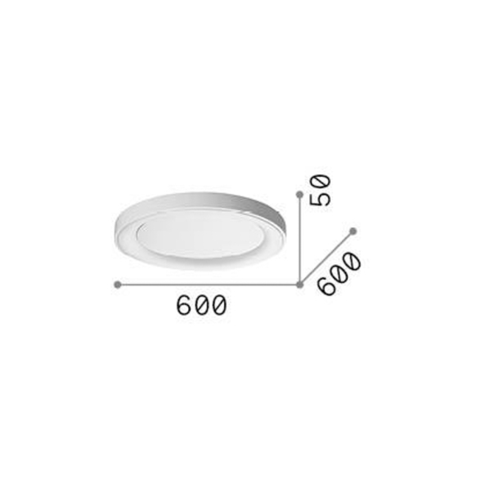 "Ideal Lux" LED lubinis šviestuvas "Planet", baltas, Ø 60 cm, metalinis