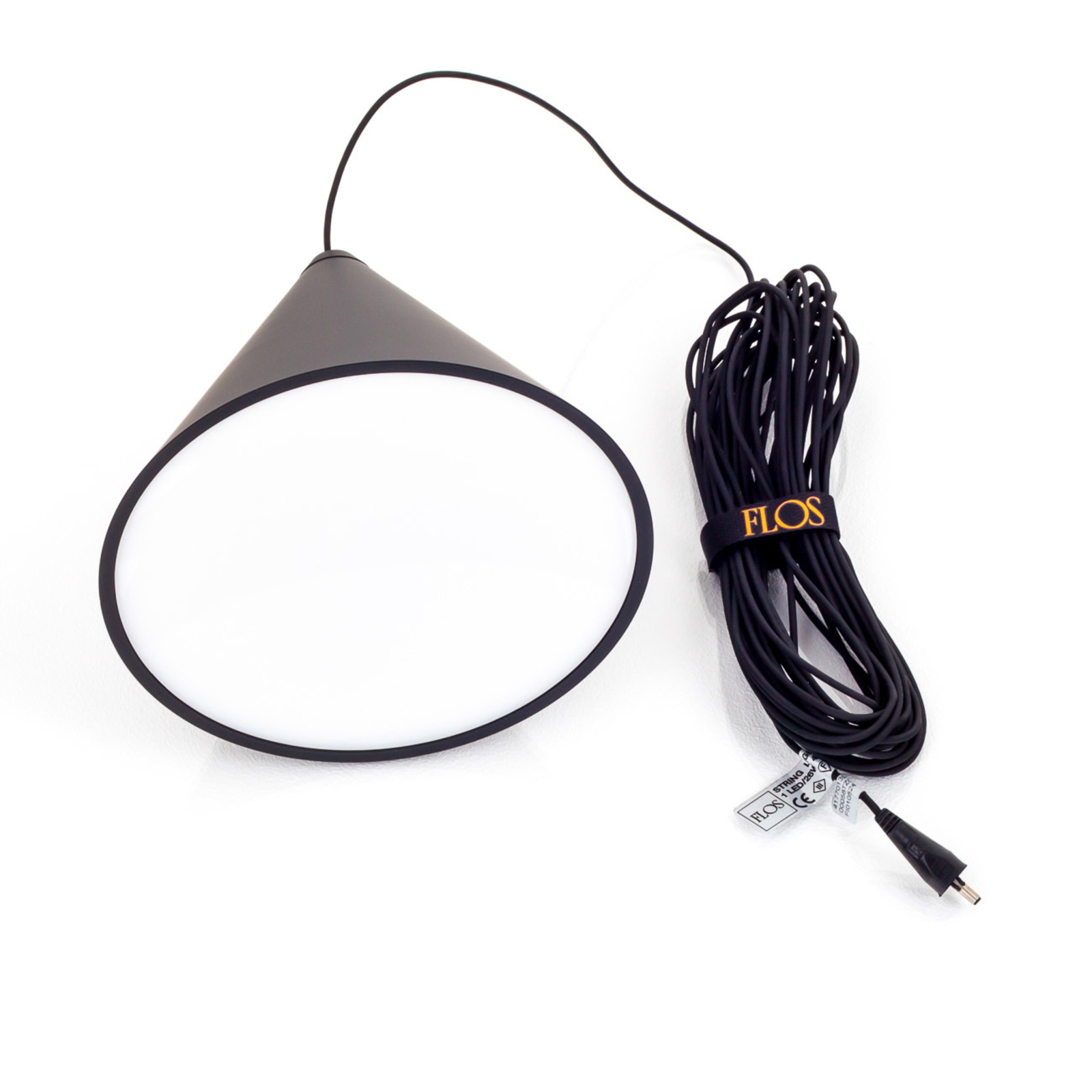 FLOS String light obesek, 12 m kabla, stožec