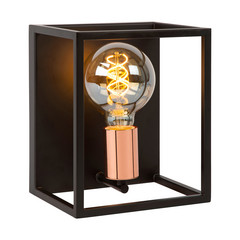 Aplique de pared Arthur con estructura de metal, negro