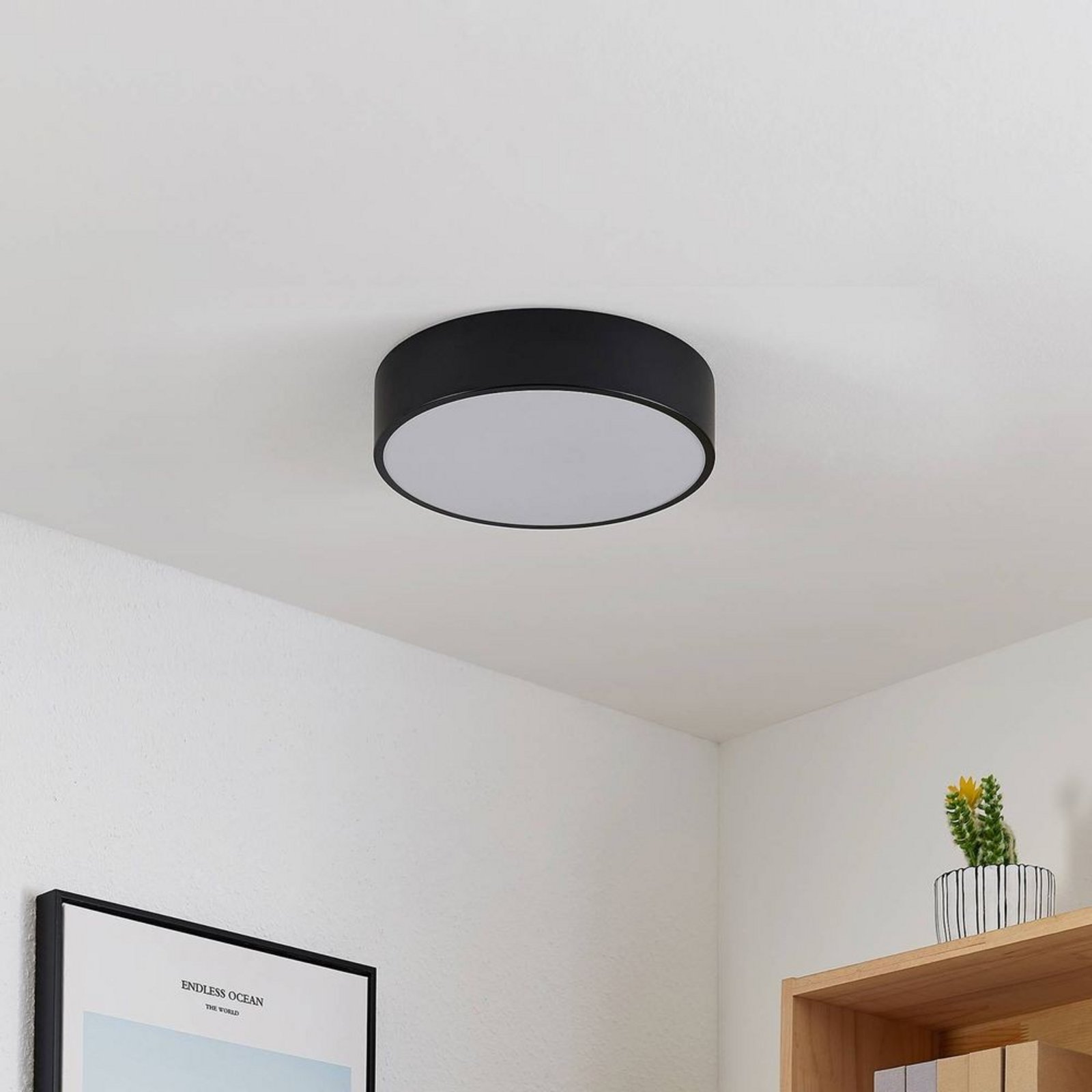 Simera LED Plafonieră Matt Black/White - Lindby